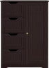Large Bathroom Floor Cabinet with 4 Drawers and Single Door Cabinet, Freestanding Storage Cabinet for Living Room Kitchen Large Bathroom Floor Cabinet with 4 Drawers and Single Door Cabinet, Freestanding Storage Cabinet for Living Room Kitchen