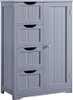 Large Bathroom Floor Cabinet with 4 Drawers and Single Door Cabinet, Freestanding Storage Cabinet for Living Room Kitchen Large Bathroom Floor Cabinet with 4 Drawers and Single Door Cabinet, Freestanding Storage Cabinet for Living Room Kitchen