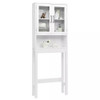 Wooden Over the Toilet Storage Cabinet 3-Shelf for Bathroom, White