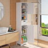 67" H Tall Bathroom Storage Cabinet w/ 2 Doors & 1 Drawer, Adjustable Shelves for Home, Kitchen, Versatile, Anti-Tipping, White