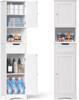 67" H Tall Bathroom Storage Cabinet w/ 2 Doors & 1 Drawer, Adjustable Shelves for Home, Kitchen, Versatile, Anti-Tipping, White