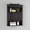 Bathroom Wall Mounted Storage Cabinet with 2 Shelves, Espresso, A Moisture-resistant Laminated Backer, Free Shipping