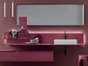 Simple modern oak bathroom cabinet bathroom washbasin combination pink solid wood countertop basin intelligent hanging cabinet