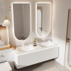 Customized customized imported integrated basin oak bathroom cabinet washstand bathroom smart mirror cabinet double basin.