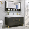 Slate Bathroom Cabinet Modern Marble Countertop Mirror Floor-Standing With Sink Hand Wash Washbasin Double Basin Light Luxury