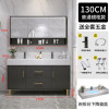 Slate Bathroom Cabinet Modern Marble Countertop Mirror Floor-Standing With Sink Hand Wash Washbasin Double Basin Light Luxury