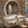 Modern Slate Bathroom Cabinet With Smart Mirror Ceramic Double Washbasin Vanity Under Sink Furniture 2024