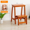 Step Stool Solid Wood Folding Ladder Chair Home Three-step Climbing Multifunctional Ladder Indoor Pedal, Foot Rest Stool