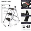 Thickened Carbon Steel Folding Ladder Strong Bearing 2&3 Step Household Storage Rack Potting Shelf Home Decor Herringbone Ladder