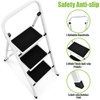 3 Step Ladder, Lightweight Folding Step Stools for Adults with Anti-Slip Pedal, Portable Sturdy Steel Ladder with Handrails