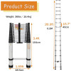 Telescoping Ladder 20.3ft Aluminum Extension Folding Ladder with 2 Hooks, 330lbs Max Load, with Anti-Slip Rubber Feet