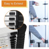 Telescoping Ladder 20.3ft Aluminum Extension Folding Ladder with 2 Hooks, 330lbs Max Load, with Anti-Slip Rubber Feet