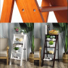 Indoor Thickening Ladder Chair Multi-function Ladder Stool Climbing Folding Step Stool Strong and Stable Wooden Ladder