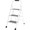 3 Step Ladder, 3 Step Stool for Adults, 3 Step Ladder Folding Stool with Cushioned Handle,330 lbs Capacity