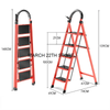Non-slip Home Step Ladders Multi-functional Thickened Steel Pipe Shrinking Step Stools Climbing Stairs Indoor Folding Ladder