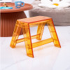 Transparent Acrylic Stool Step Ladder Non-slip Pedal 3 Step Ladder Nordic Light Luxury Ladder Folding High Stools Kitchen