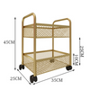 Simple Beauty Salon Trolley Cart 3-layer Iron Barber Shop Manicure Mobile Storage Rack Kitchen Island Trolley Rolling Cart