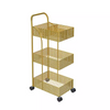 Kitchen Islands Trolleys Nordic Wrought Iron Cart Rack Bedroom Kitchen Movable Bathroom Storage Rack Wheeled Carts Floor Racks