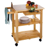 2023 NEW Winsome Wood Mario Utility Kitchen Cart, Natural Finish Kitchen Islands & Trolleys