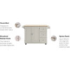 Trolley Mobile Kitchen Island Cart with Wood Drop Leaf Breakfast Bar, Off White,Soft White, 54 Inch Width Trolley Mobile Kitchen Island Cart with Wood Drop Leaf Breakfast Bar, Off White,Soft White, 54 Inch Width