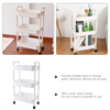 Mobile Storage Rack Diaper Cart Organizer Small with Wheels Movable Bookshelf Rolling Bookcase