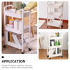 Mobile Storage Rack Diaper Cart Organizer Small with Wheels Movable Bookshelf Rolling Bookcase