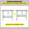 VEVOR Kitchen Work Bench Commercial Catering Table Worktable with Undershelf Stainless Steel 330LBS 286LBS for Restaurant Garage