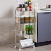 2/3/4 Layer Removable Clear Kitchen Storage Trolley Box With Wheel Storage Save Space Bathroom Livingroom Bedroom Storage Holder