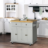 HOMCOM Kitchen Island on Wheels, Rolling Cart with Rubberwood Top, Spice Rack, Towel Rack and Drawers for Dining Room, Grey HOMCOM Kitchen Island on Wheels, Rolling Cart with Rubberwood Top, Spice Rack, Towel Rack and Drawers for Dining Room, Grey