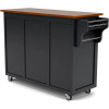 Create-a-Cart Black 4 Door Cabinet Kitchen Cart With Oak Top By Home Styles Auxiliary Car With Wheels Storage Trolley Islands