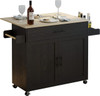 Rolling Kitchen Island Table on Wheels with Drop Leaf, Trolley Drawer, Storage Cabinet, Spice/Towel Rack, Free Shipping
