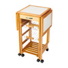 Portable Rolling Drop Leaf Kitchen Storage Trolley Cart Island Sapele Color Kitchen Trolley Cart Dining Kitchen Organizer