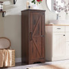 72" Tall Farmhouse Kitchen Pantry with Adjustable Shelves, Large Wood Storage Cabinet with Drawer & 2 Barn Doors, Versatile