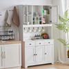Kitchen Pantry Buffet Cabinet Hutch, Freestanding Storage Cabinet, Acrylic Doors, Adjustable Shelves Large Countertop