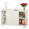 Antique Buffet Sideboard Kitchen Table with Sliding Door, White Antique Buffet Sideboard Kitchen Table with Sliding Door, White