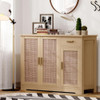 Storage Cabinet with Doors, Modern Black Accent Cabinet, Free Standing Cabinet, Wooden Buffet Sideboards for Bedroom, Kitchen