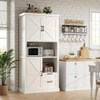 76" Tall Farmhouse Kitchen Pantry Cabinet, Kitchen Hutch Bar Cabinet with Drawers & Shelves,Large Wood Storage Cabinet