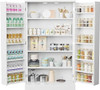 41''Pantry Storage Cabinet, White Freestanding Kitchen Pantry Storage Cabinet with Adjustable Shelves & Doors