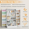41''Pantry Storage Cabinet, White Freestanding Kitchen Pantry Storage Cabinet with Adjustable Shelves & Doors
