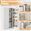 41''Pantry Storage Cabinet, White Freestanding Kitchen Pantry Storage Cabinet with Adjustable Shelves & Doors