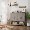 HOSTACK Buffet Sideboard Cabinet with Storage, 47.2" Coffee Bar with 2 Drawers, Barn Doors Console Table with Shelf for Kitchen