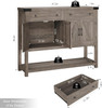 HOSTACK Buffet Sideboard Cabinet with Storage, 47.2" Coffee Bar with 2 Drawers, Barn Doors Console Table with Shelf for Kitchen