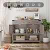 HOSTACK Buffet Sideboard Cabinet with Storage, 47.2" Coffee Bar with 2 Drawers, Barn Doors Console Table with Shelf for Kitchen