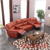 MANBAS Living Room Sofas Manual / Electric Recliner Italinan Genuine Leather Couch Retractable Theater Reclining Armchair 4 Seat