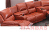 MANBAS Living Room Sofas Manual / Electric Recliner Italinan Genuine Leather Couch Retractable Theater Reclining Armchair 4 Seat