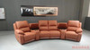 MANBAS Living Room Sofas Manual / Electric Recliner Italinan Genuine Leather Couch Retractable Theater Reclining Armchair 4 Seat
