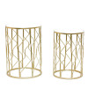 Small Round Table Set Metal Gold Mirror Coffee Table Display End Console Table