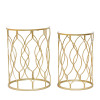 Small Round Table Set Metal Gold Mirror Coffee Table Display End Console Table
