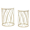 Small Round Table Set Metal Gold Mirror Coffee Table Display End Console Table