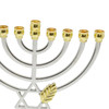 Metal Hanukkah Candleholder Candelabras Table Centerpiece 9 Branch Menorah Candlestick for Fireplace Livingroom Dining Room Home